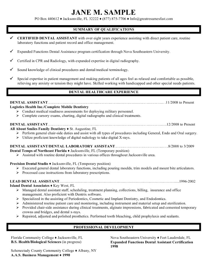 Dental Assistant Resume Cover Letter