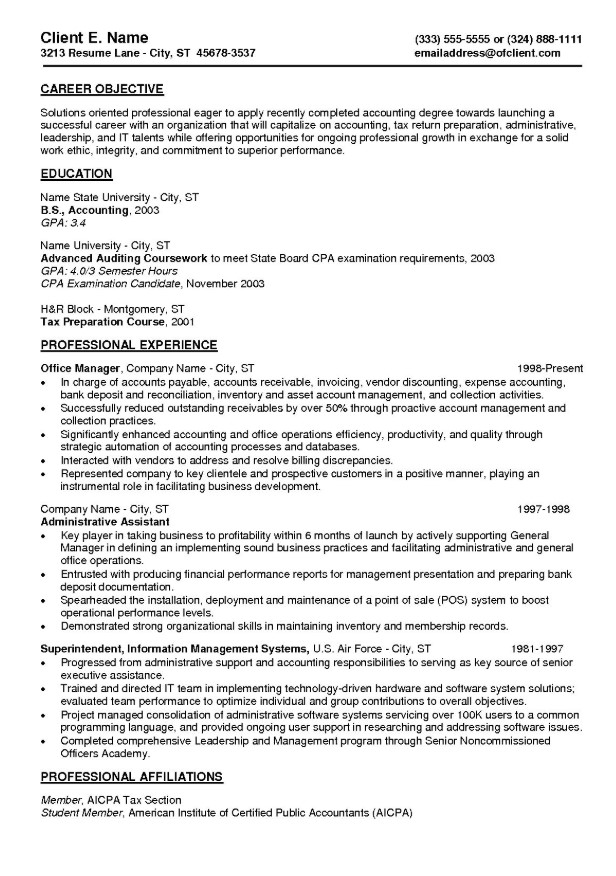 Examples Of Entry Level Resumes
