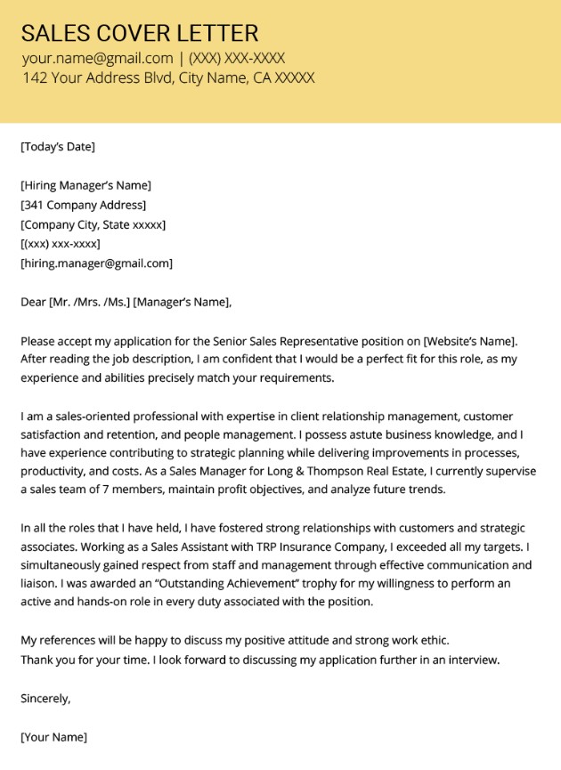 Professional Resume Cover Letter Sample