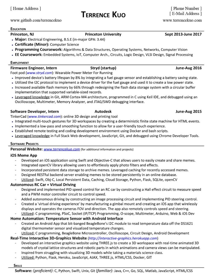 Software Engineer Resume Examples